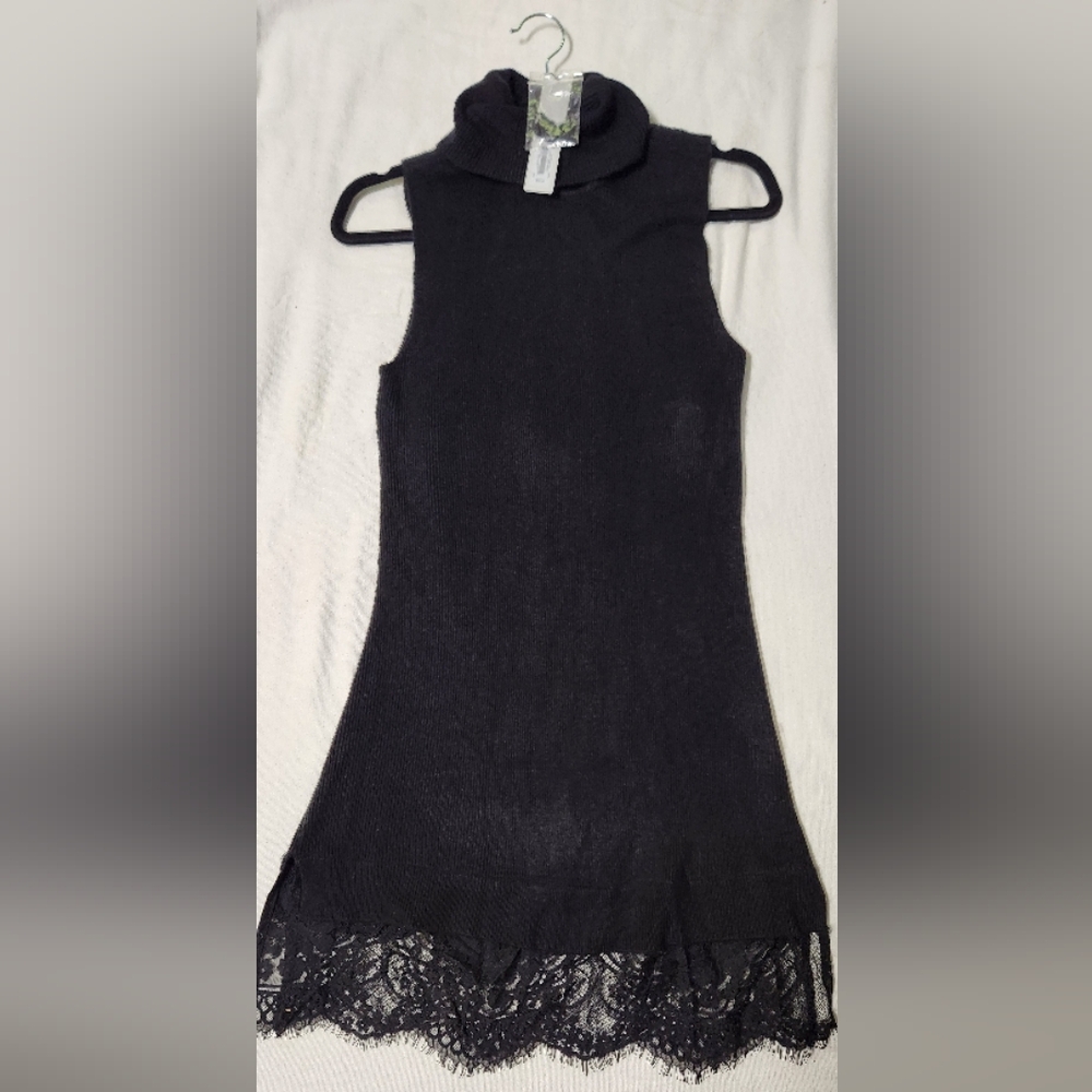 Apt. 9 Black Lace Trim Knee-Length Sheath Dress